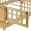 Lit plateforme pour enfant en bois massif avec barrières de sécurité, porte, sommier à lattes et tablette de rangement-575033158-575033159