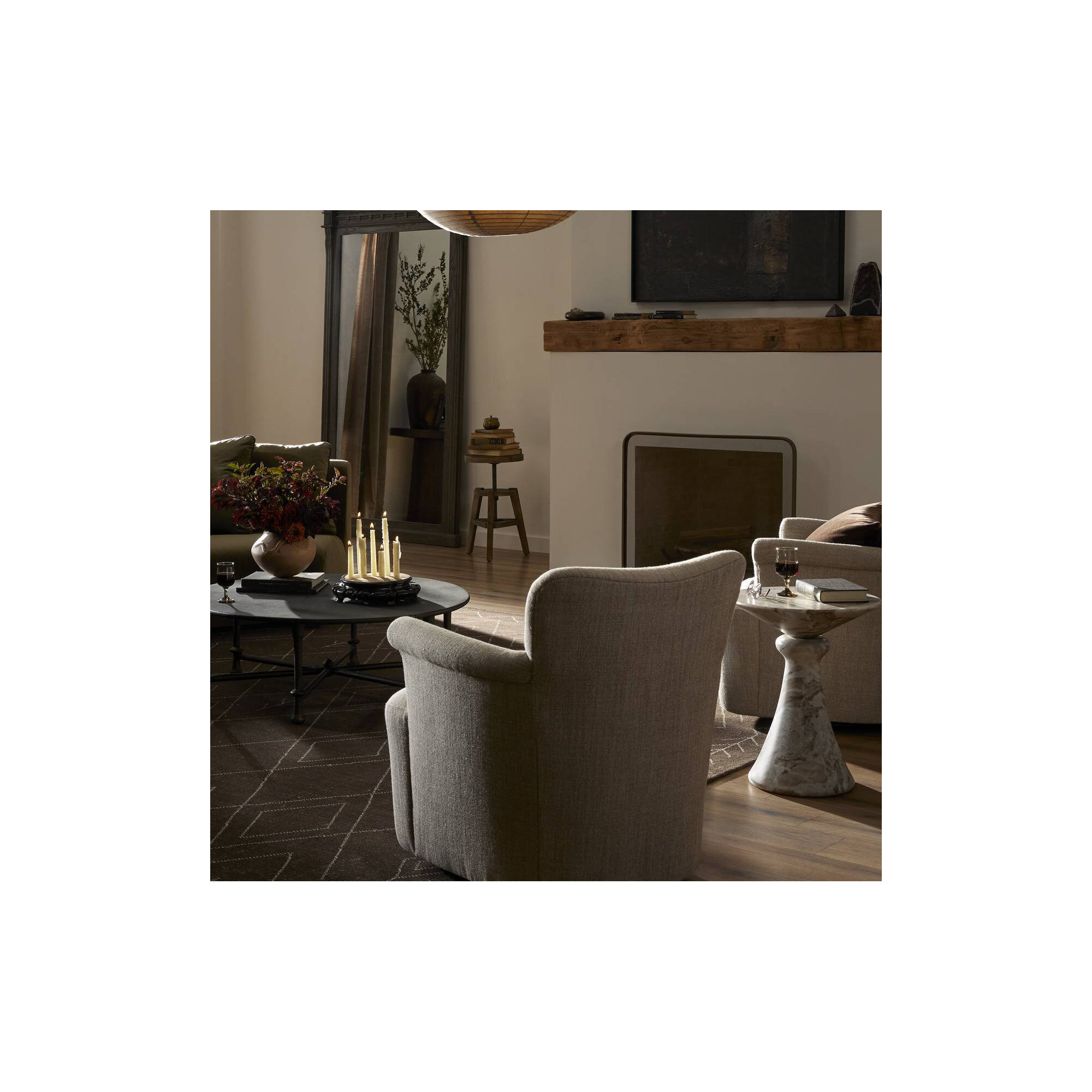 Camellia Swivel Chair, Alcala Wheat