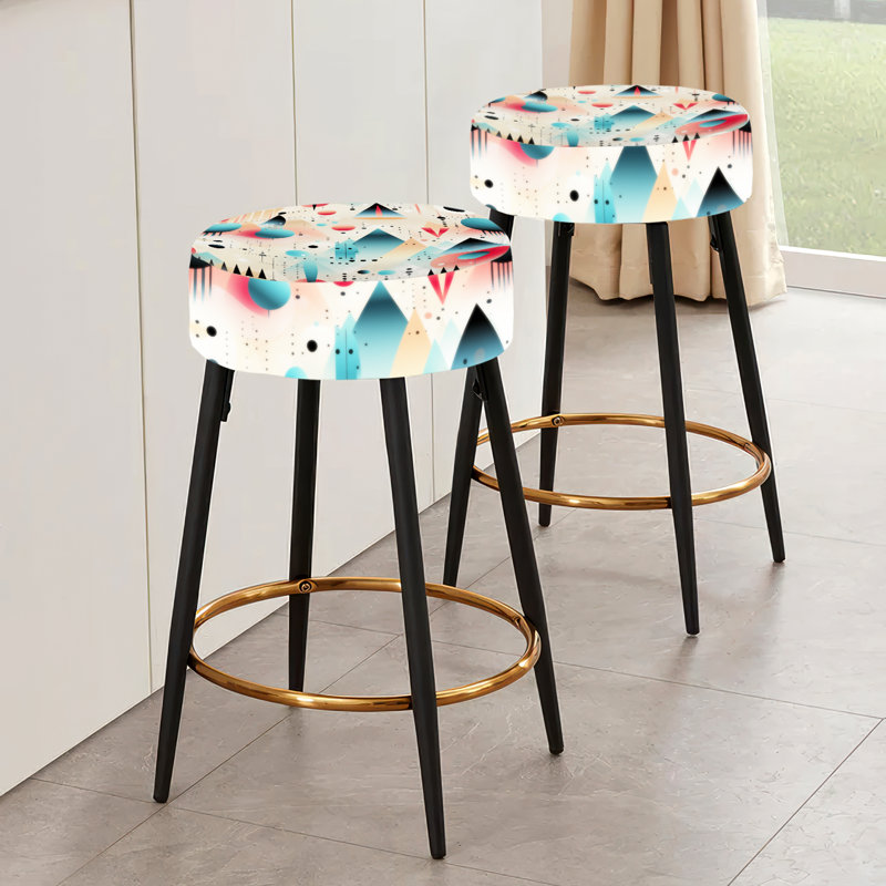 Ensemble de 2 tabourets de bar rétro Blue Funky