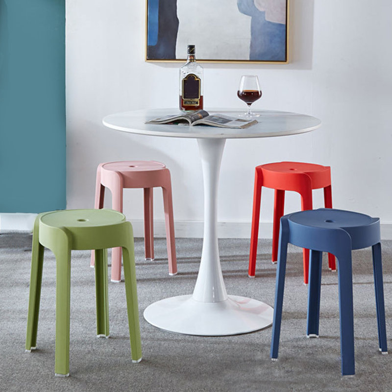 Paquet de 6 tabourets empilables en plastique de 18 pouces