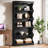 70" Tall 5-tier Bookcase With Curved Edges, Black-843901703