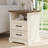 17.7'' W Farmhouse Nightstand With Built-in Outlets, 2 Drawers and Open Shelf-393764290