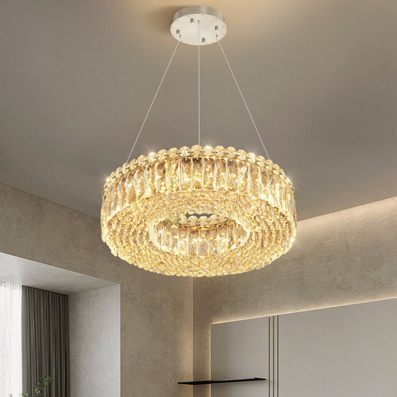 Lustre en cristal 16 po, Silver
