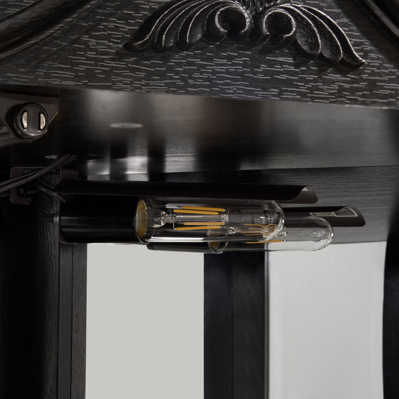 Vitrine de coin 71,9 "moderne avec éclairage et tablettes réglables en verre, Noir