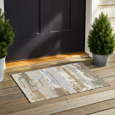 Machine Washable Indoor/Outdoor Chantille ACN2592 Abstract Rug