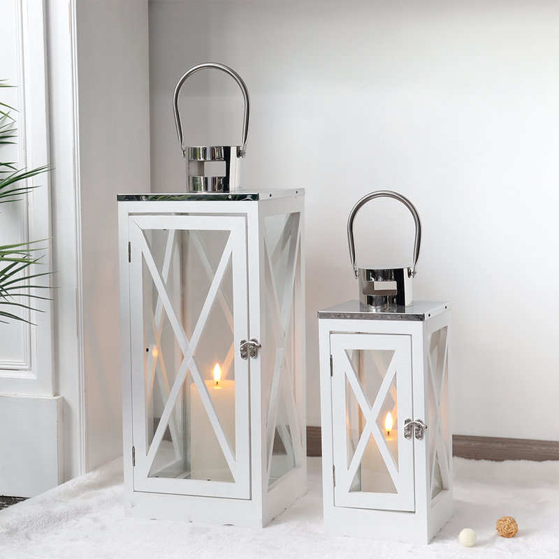 24.5'' H Wood Tabletop Lantern