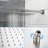 Brushed Nickel Shower With 12 Inch Square - Adjustable Slide Bar, -balanced Valve & Handheld Accessory Wall Mounted In Part-118767967
