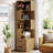 66.9" H Corner Bookcase With 5-Tier Shelf And 2 Drawers, L-Shaped Corner Storage Shelf Bookshelf-1489907068