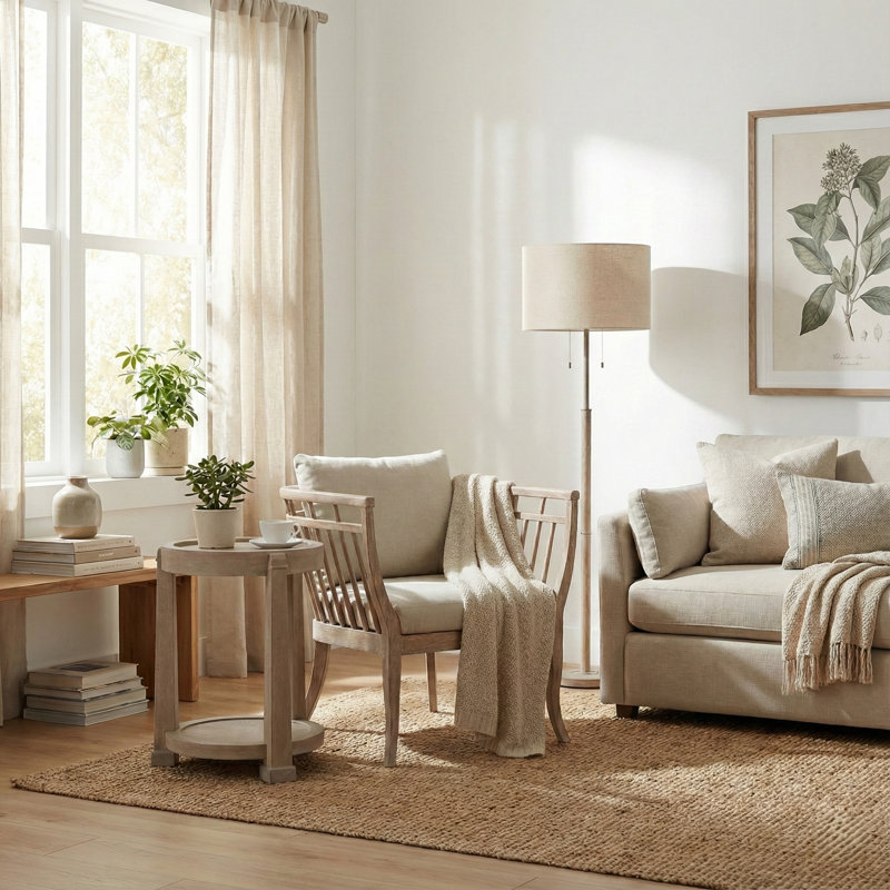 Hyannis Port Occasional Chair, Whitewash, Beige Polyester Blend
