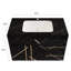  Meuble-lavabo flottant 35,2 po avec lavabo simple, plateau en marbre doré noir, armoire murale, noir et blanc