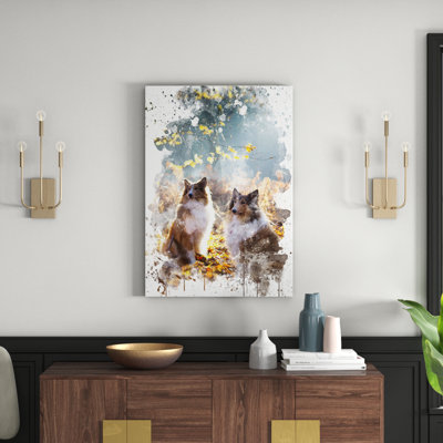 Two Rough Collie Dogs - Wall Art