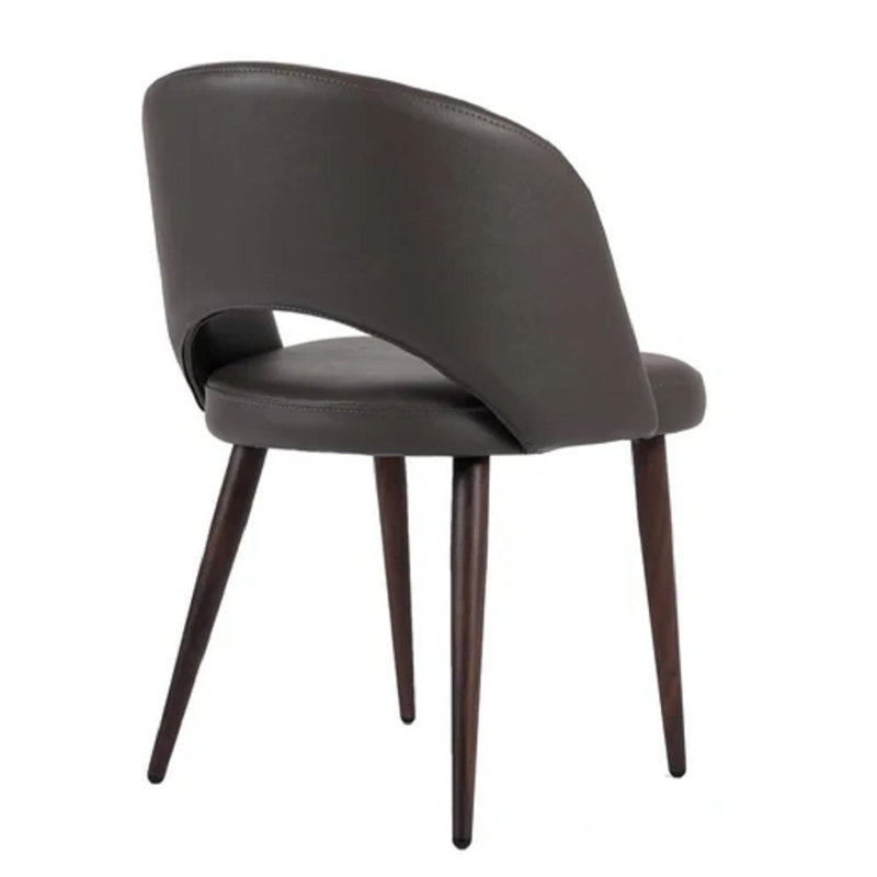 Chaise de salle à manger en cuir, Gris
