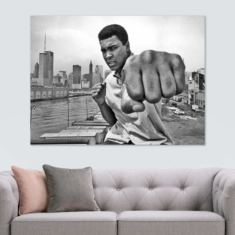 Muhammad Ali Throwing Punch - Wrapped Canvas Print, 41cm H x 61cm W x 4cm D