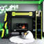 Lit mezzanine simple avec bureau, tablettes et multi-rangements intégrés, pour le travail, la zone de rangement sous la console, la console de jeu, le passage en douceur entre