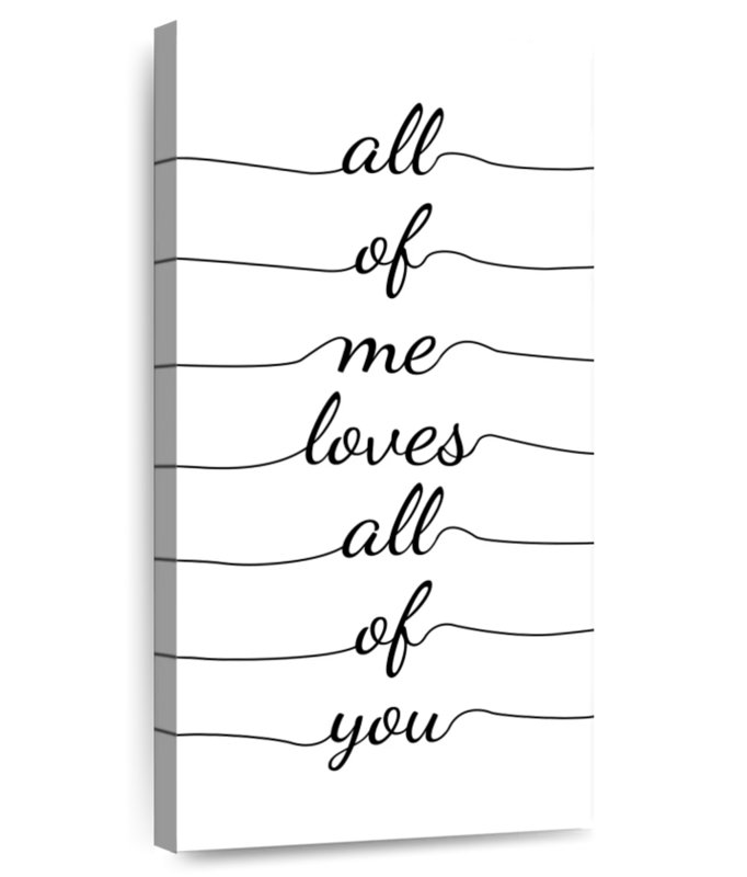 «All Of You», typographie, H 24 po x l 12 po