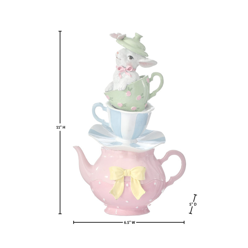 Pile à tasse en résine 11 po avec lapin