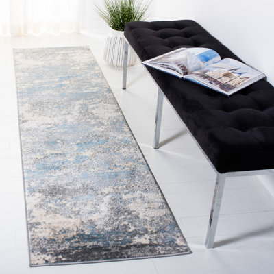Tapis abstrait gris / bleu Adame