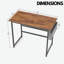 Najar 82Cm W Rectangle Computer Desk Industrial Rustic Brown Home Office Furniture