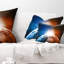 Planète avec lever de soleil dans l'espace - Coussin décoratif à imprimé paysage
