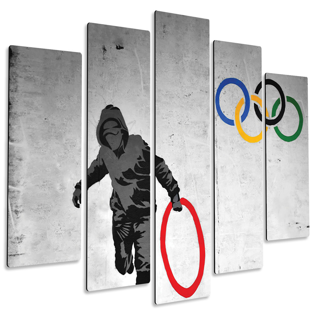 5-tlg. MDF-Bilder-Set Olympic Rim von Banksy