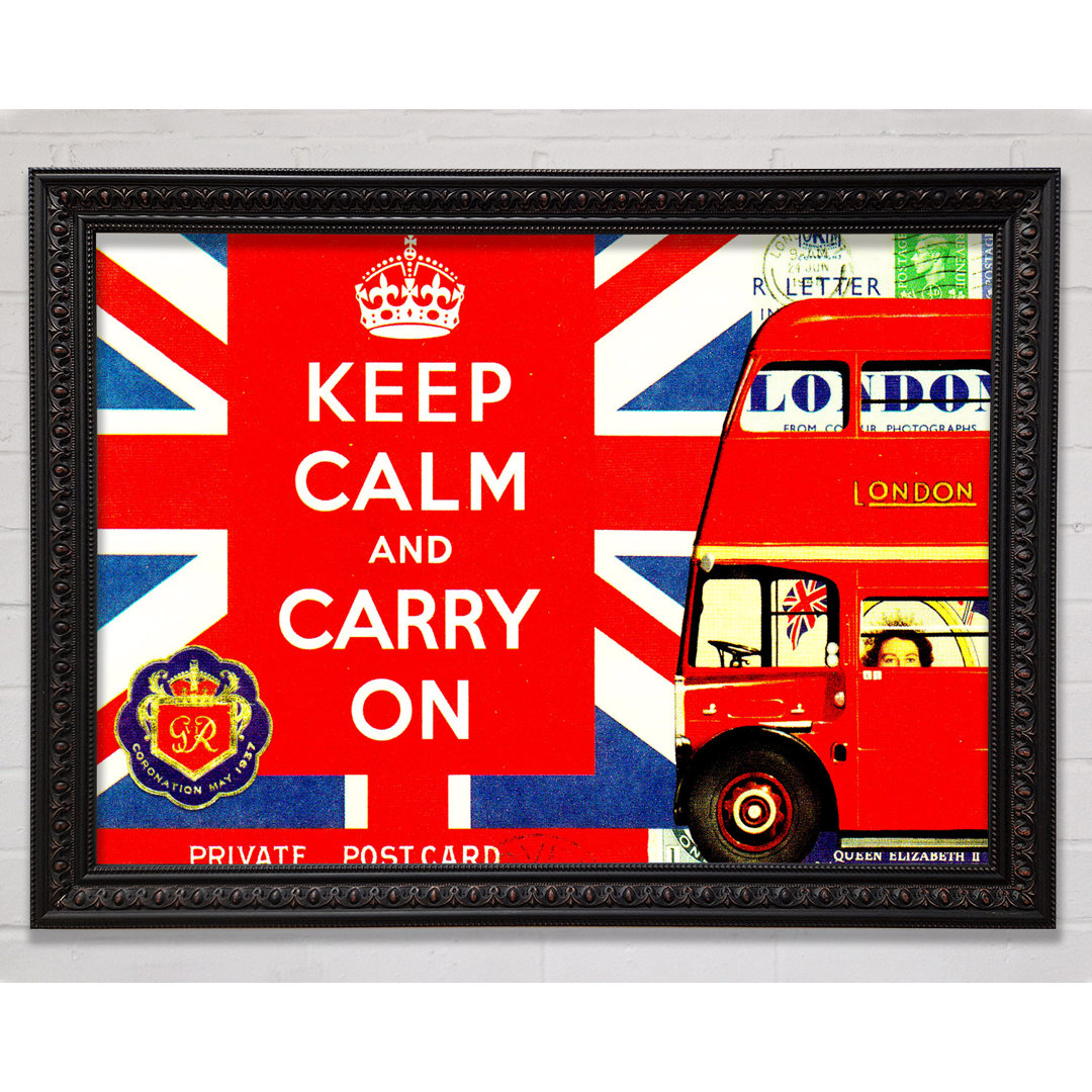 UK Flagge und Bus - Druck