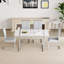 Ensemble de salle à manger pour 4 personnes, table de salle à manger rectangulaire moderne avec 4 chaises de salle à manger en similicuir de luxe-376560584-376560586