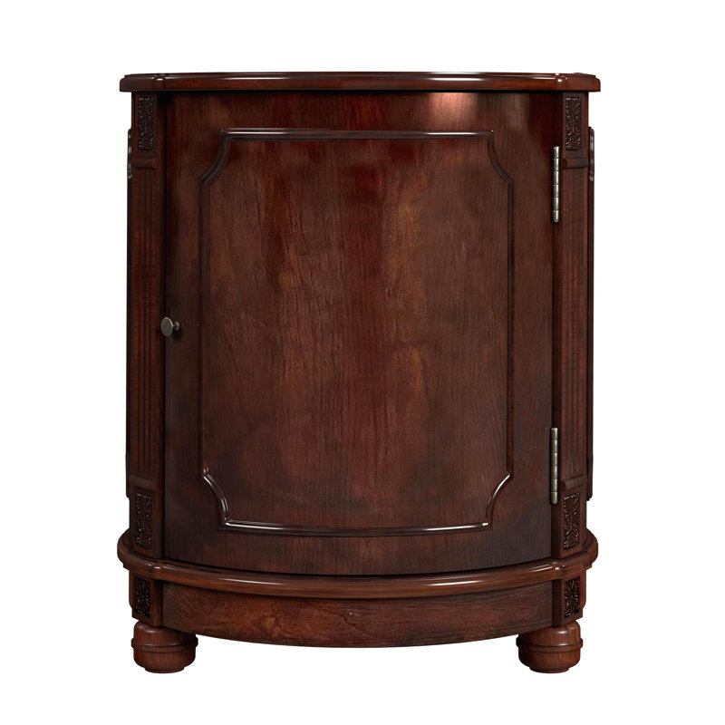 Thurmond Drum 20"W Drum Side Table, Dark Brown