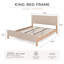 Lit capitonné moderne et minimaliste, King, lin beige-129912534-129912538