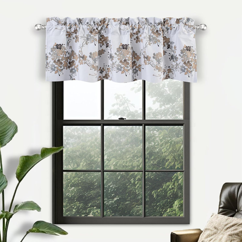 Cantonnière florale en polyester sur mesure, L 52 po x H 14 po