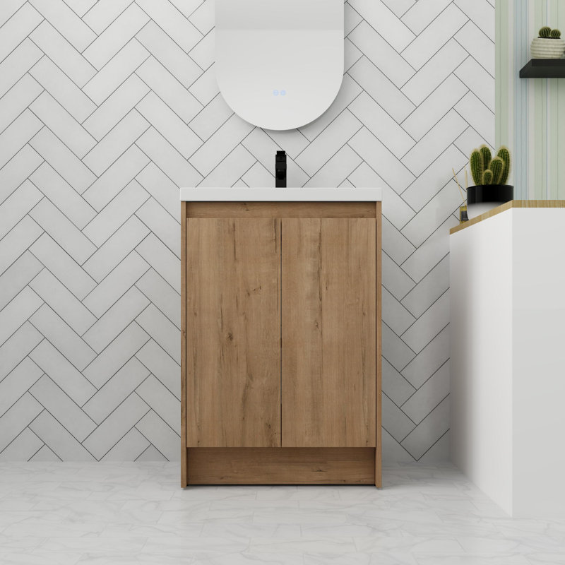 Meuble-lavabo autoportant de 24 po avec porte à fermeture douce