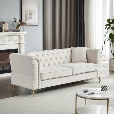 Kalaen 81.8'' Velvet Rolled Arms Chesterfield Sofa -  House of HamptonÂ®, A7FF71C9326C4973AB11993DB1597D47