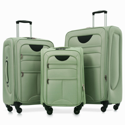 Softside Luggage Expandable 3 Piece Set Suitcase Upright Spinner Softshell Lightweight Luggage Travel Set-22/26/30 Inches