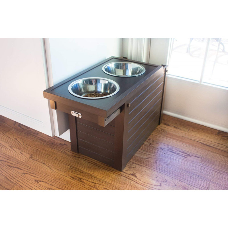 Southwick ECOFLEX Elevated Dog Feeding Station with Storage in Brown, Russet Brown