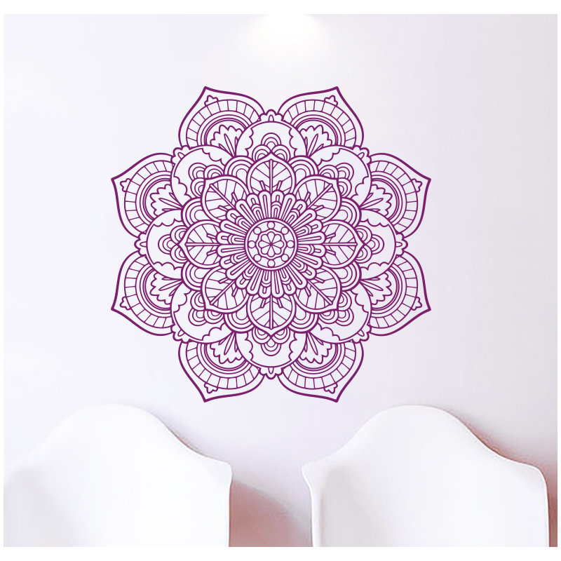 Adhésif décoratif mandala namaste boho yoga autocollants, Violet