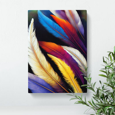 Feathers In Colour No.4 - Wrapped Canvas
