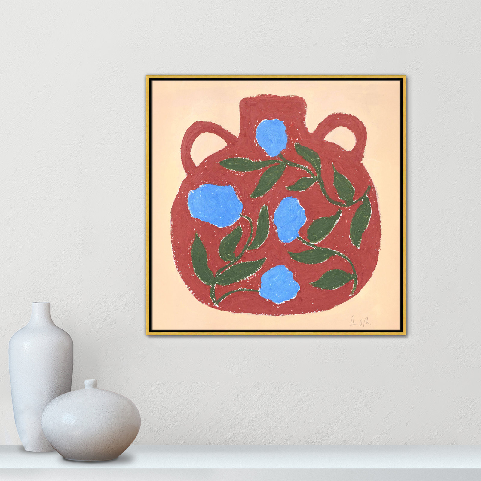Vase No. 04 Print by Camilla Bergqvist, 31.5" H x 31.5" W, Gold