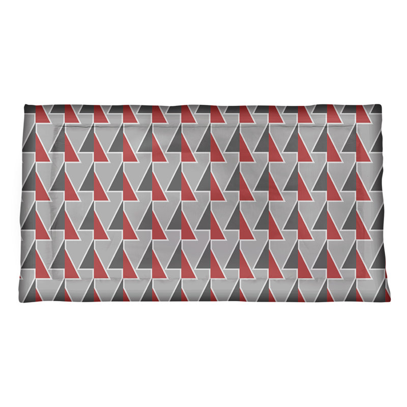 Patricia Geoffrey Polyester Geometric Sham Set, Queen, Polyester, Red