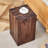 Compact 20" Modern Geometric Natural Wood Grain Pedestal End Table-1669707511-1672189776