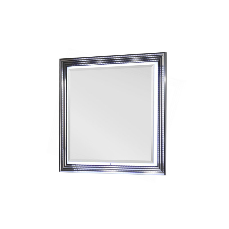 MOON SMOOTH WHITE MIRROR WITH LED, White