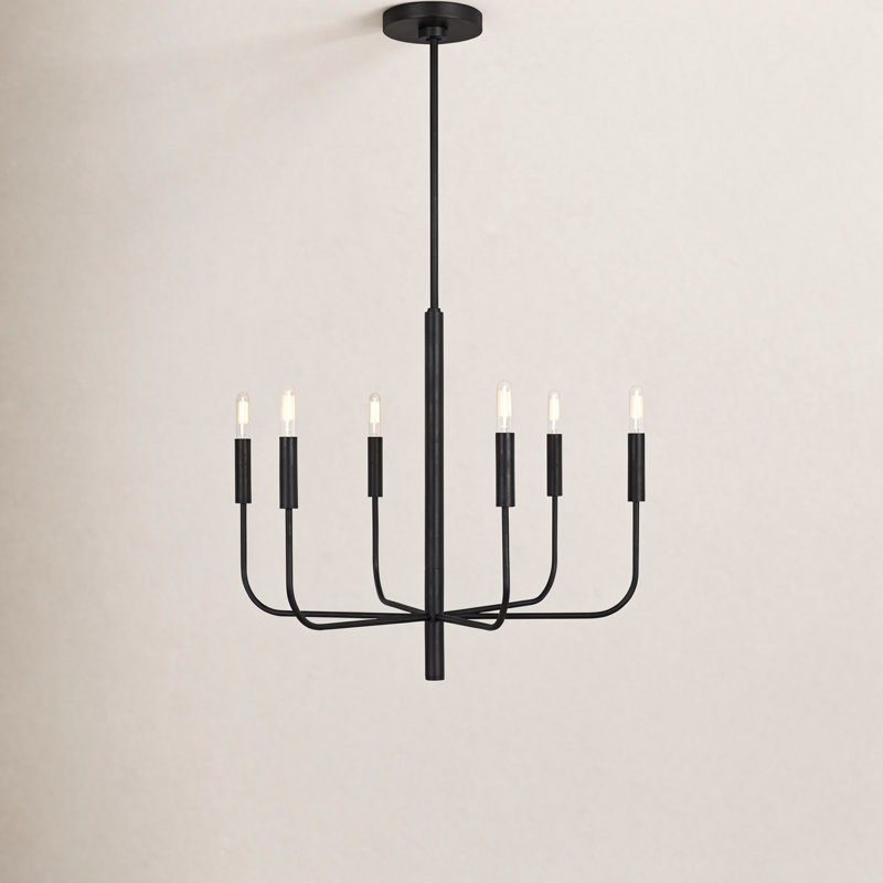Tedder 6-Light Dimmable Traditional Chandelier, Aged Iron