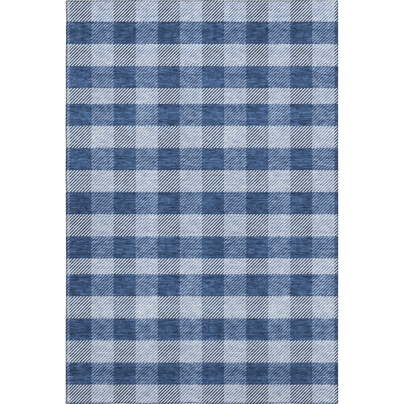 Premium Machine Washable Prisco Navy Rug, Rectangle 3' x 5'