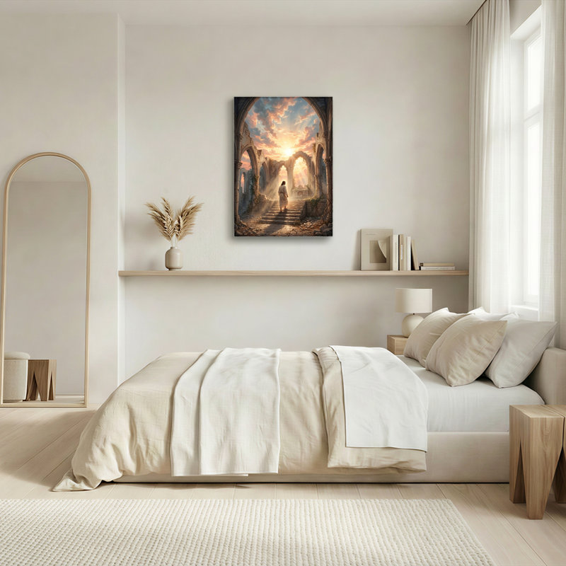 Sunlit Ruins, reproduction d'art sur toile, ensemble de 1, 48"H x 32"W, Wrapped Canvas