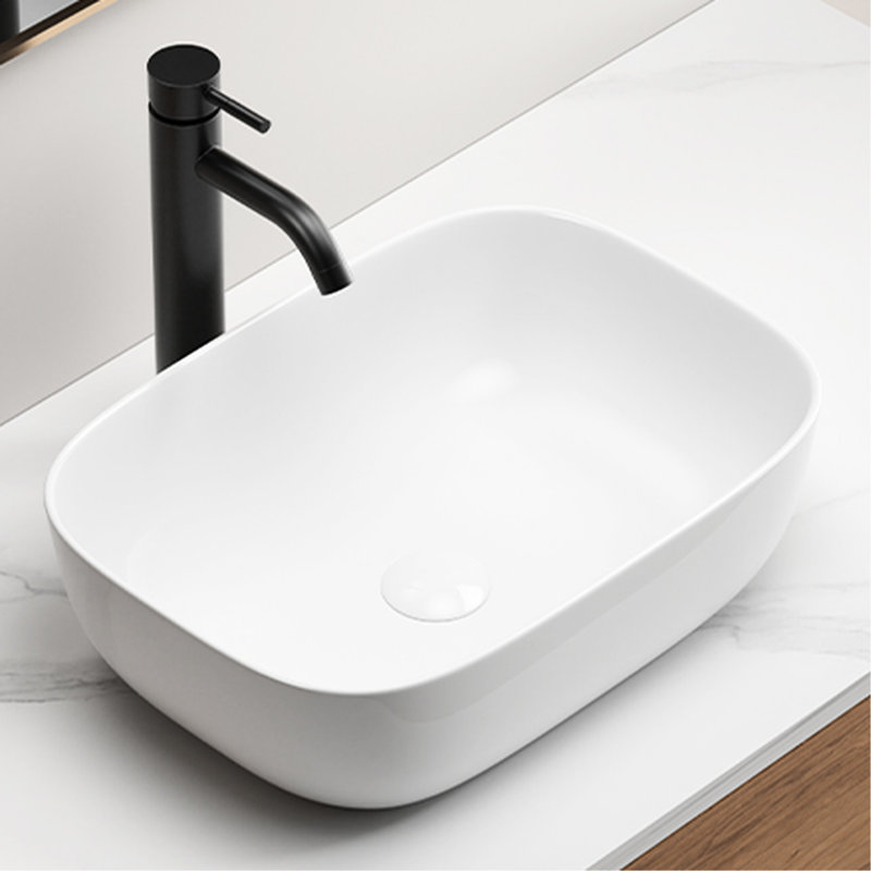 European Style Oval White Bathroom Vessel Sink, Solid Ceramic Fabrication, High Gloss Surface Sheen, Easy To Install Feature Package Build, Baked Glaze,