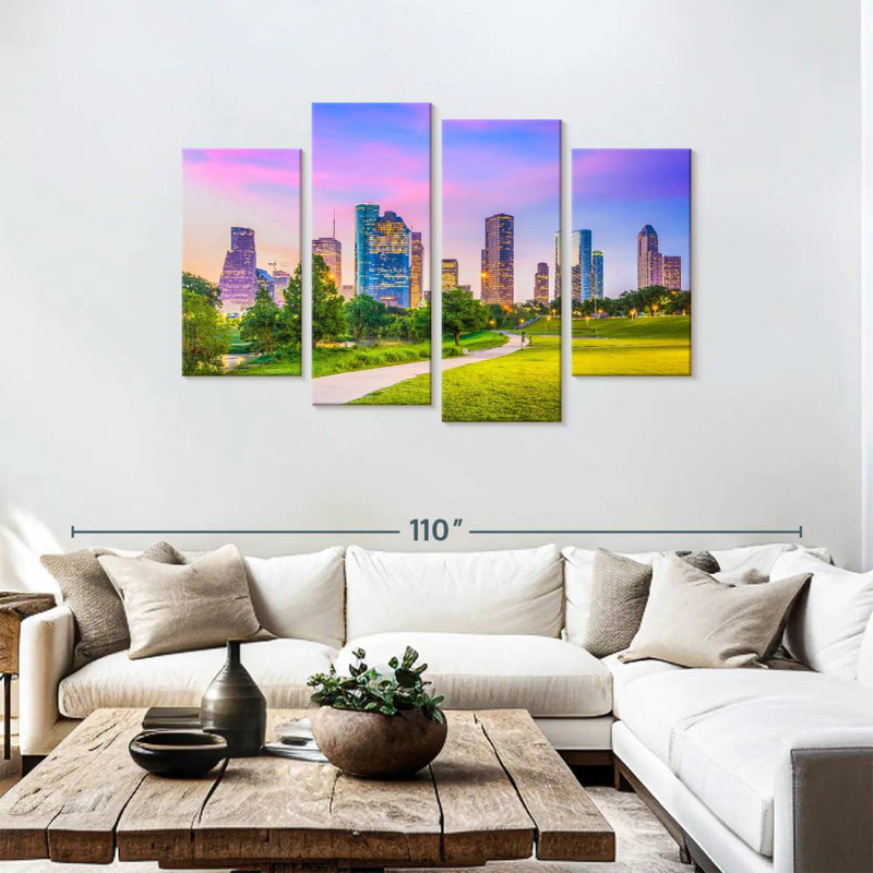 Sireci Houston Downtown Skyline, 48'' H x 75'' W