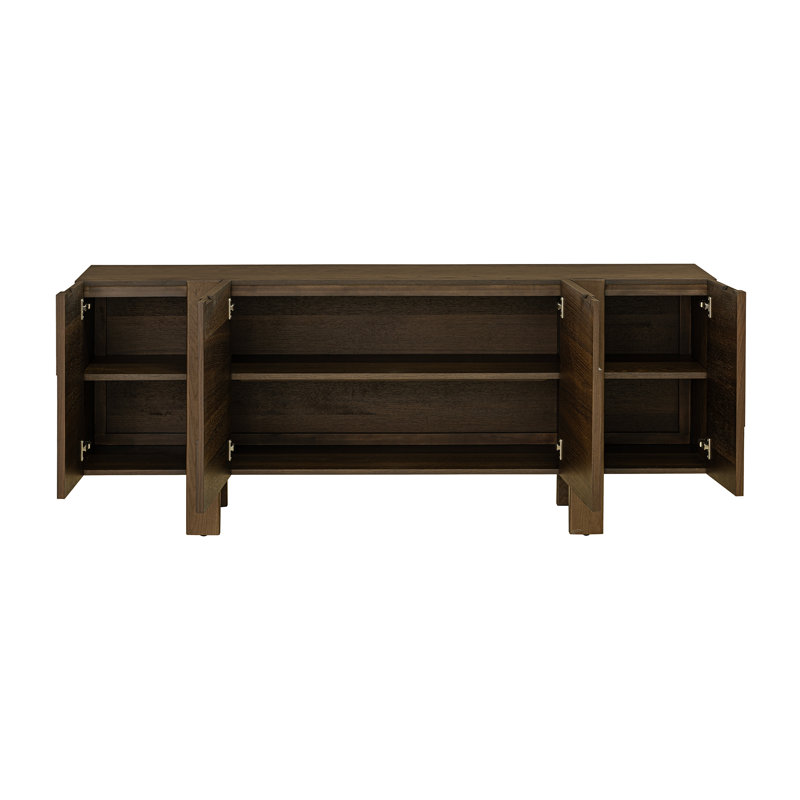 Buffet en chêne 4 portes Kirstopher, brun