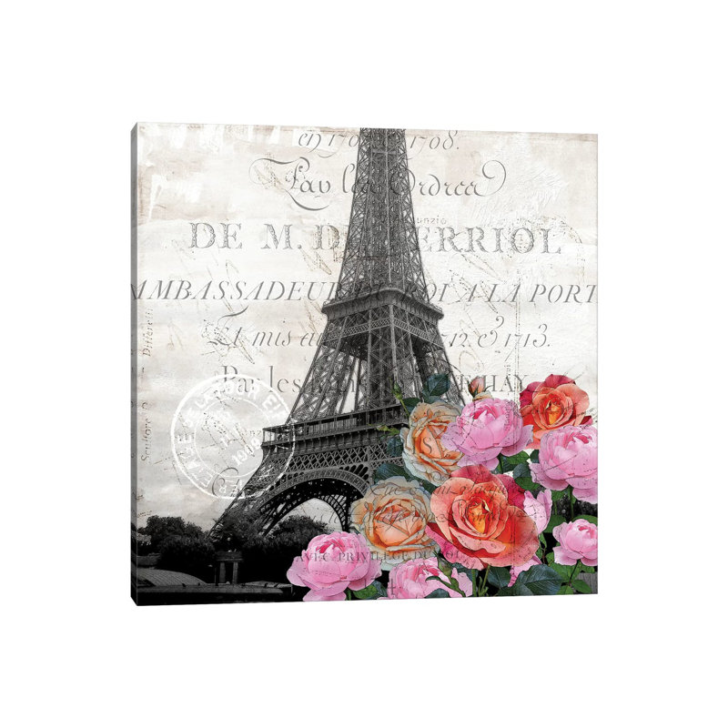 Paris Blooms 1 by Kimberly Allen - Wrapped Canvas Print, 30.48cm H x 30.48cm W x 1.905cm D