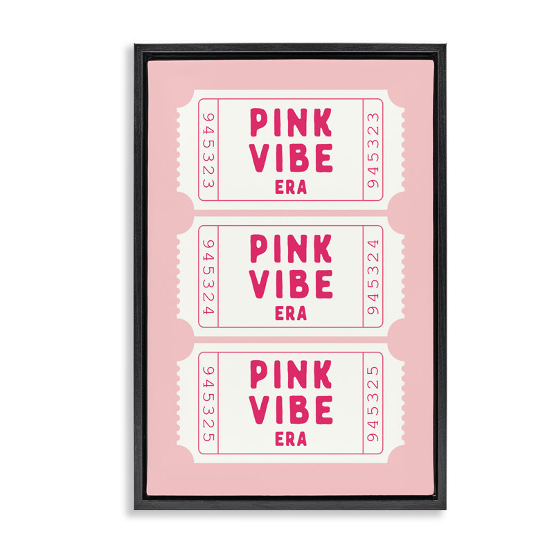 Cadre flottant Pink Vibe Era, design par lettré et doublé, H 25 po x l 17 po, Cadre flottant noir de jais