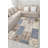 Floral Themed Blue Beige Tone Motif Floral Patterned Vintage Decorative Carpet-946323688