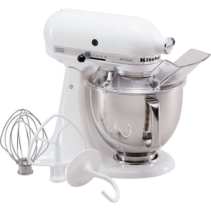 Batteur sur socle à tête inclinable de 5 pte Artisan® de KitchenAid®, Blanc
