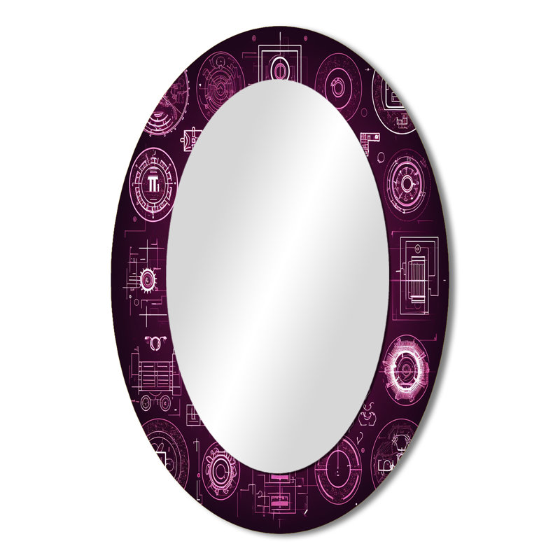 Troisième œil Chakra Mystical Circle I - Miroir décoratif spirituel sur métal, 36 po x 24 po